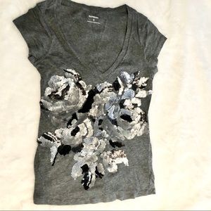 Gray sequined top by Express size XS